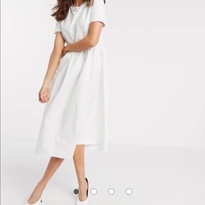 River Island poplin t-shirt dress in white. Size S